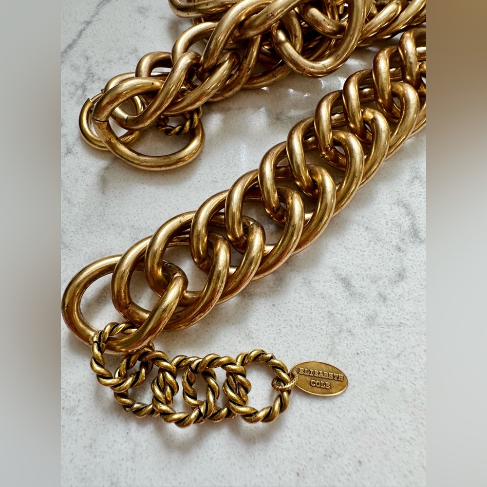 Elizabeth Cole Chunky Gold Link Statement Necklace - Picture 12 of 16